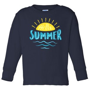 Hello Summer Sunset Ocean Wave Toddler Long Sleeve Shirt