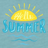 Hello Summer Sunset Ocean Wave Sueded Cloud Jersey T-Shirt