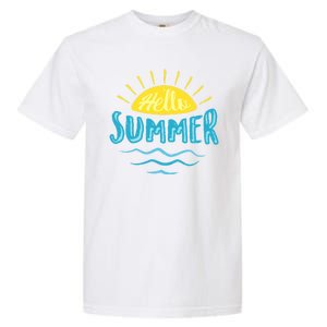 Hello Summer Sunset Ocean Wave Garment-Dyed Heavyweight T-Shirt