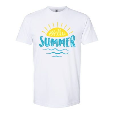 Hello Summer Sunset Ocean Wave Softstyle® CVC T-Shirt