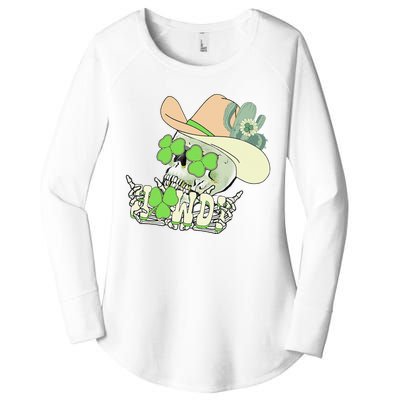 Howdy Skull Shamrock Irish St.Patrick's Day Women's Perfect Tri Tunic Long Sleeve Shirt