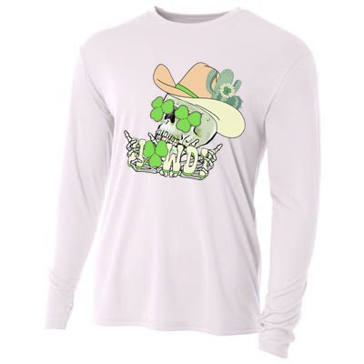 Howdy Skull Shamrock Irish St.Patrick's Day Cooling Performance Long Sleeve Crew