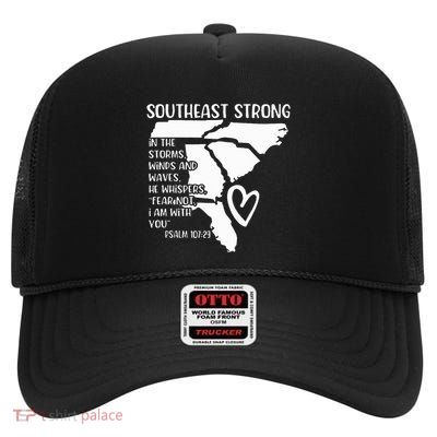 Hurricane Strong Southeast Strong Pray For North Carolina High Crown Mesh Back Trucker Hat