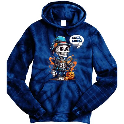 Halloween Skeleton Sorta Spooky Tie Dye Hoodie