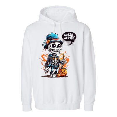 Halloween Skeleton Sorta Spooky Garment-Dyed Fleece Hoodie