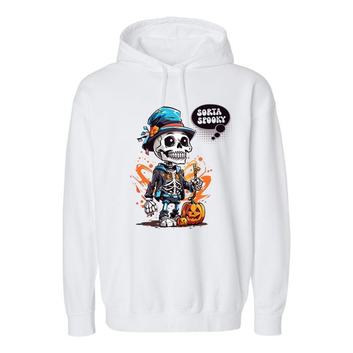 Halloween Skeleton Sorta Spooky Garment-Dyed Fleece Hoodie