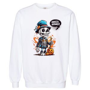 Halloween Skeleton Sorta Spooky Garment-Dyed Sweatshirt