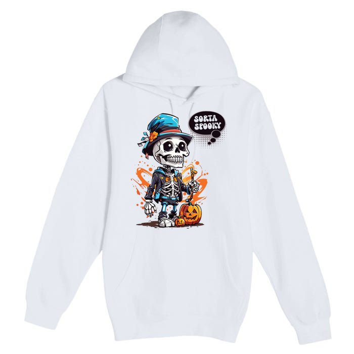 Halloween Skeleton Sorta Spooky Premium Pullover Hoodie