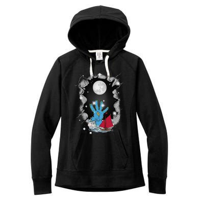 Halloween Sailing Ship Sailing Sea Maritime Ship Women's Fleece Hoodie