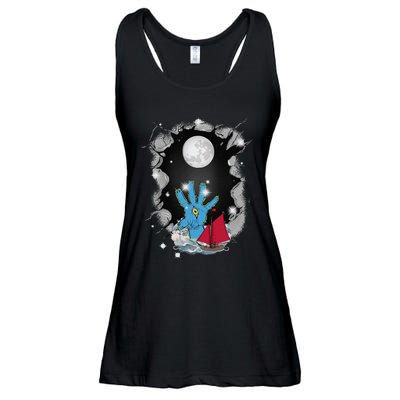 Halloween Sailing Ship Sailing Sea Maritime Ship Ladies Essential Flowy Tank