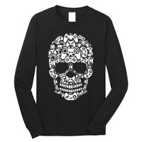 Halloween Skeleton Skull Gamer Controller Gaming Long Sleeve Shirt