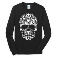 Halloween Skeleton Skull Gamer Controller Gaming Tall Long Sleeve T-Shirt