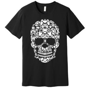 Halloween Skeleton Skull Gamer Controller Gaming Premium T-Shirt