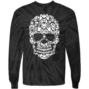 Halloween Skeleton Skull Gamer Controller Gaming Tie-Dye Long Sleeve Shirt