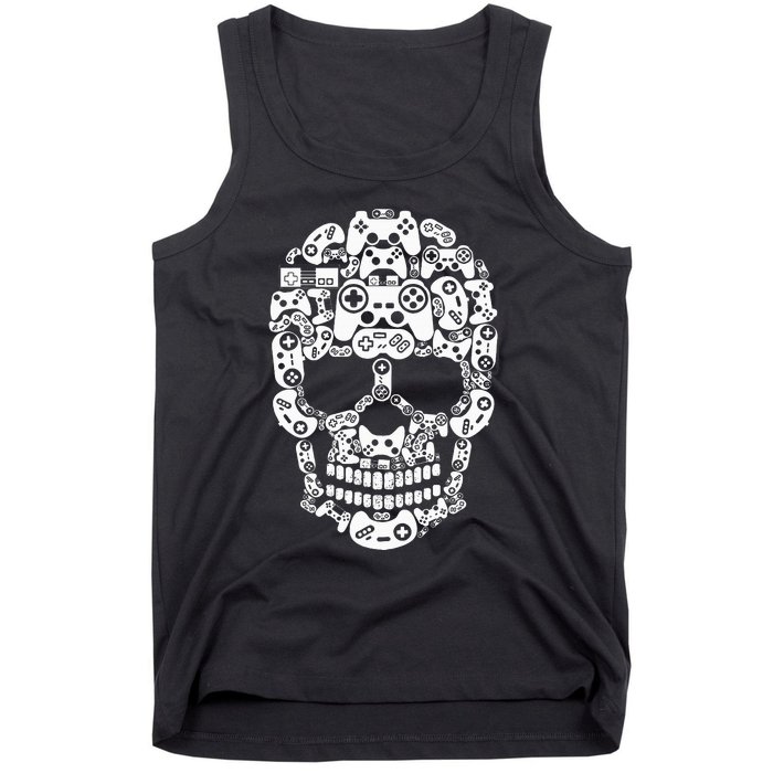 Halloween Skeleton Skull Gamer Controller Gaming Tank Top