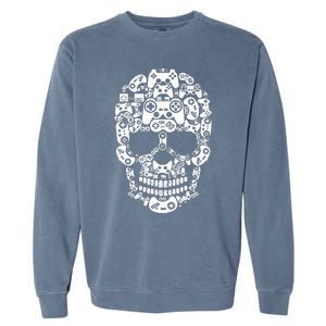 Halloween Skeleton Skull Gamer Controller Gaming Garment-Dyed Sweatshirt