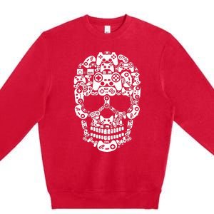 Halloween Skeleton Skull Gamer Controller Gaming Premium Crewneck Sweatshirt