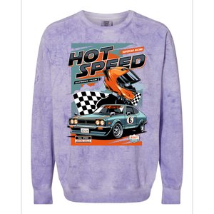 Hot Speed Super Car Racing Colorblast Crewneck Sweatshirt