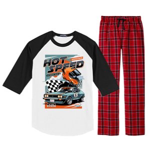 Hot Speed Super Car Racing Raglan Sleeve Pajama Set