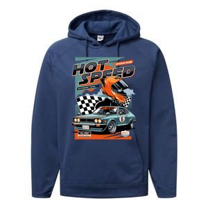 Hot Speed Super Car Racing Performance Fleece Hoodie