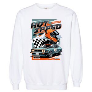 Hot Speed Super Car Racing Garment-Dyed Sweatshirt