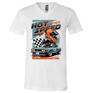 Hot Speed Super Car Racing V-Neck T-Shirt