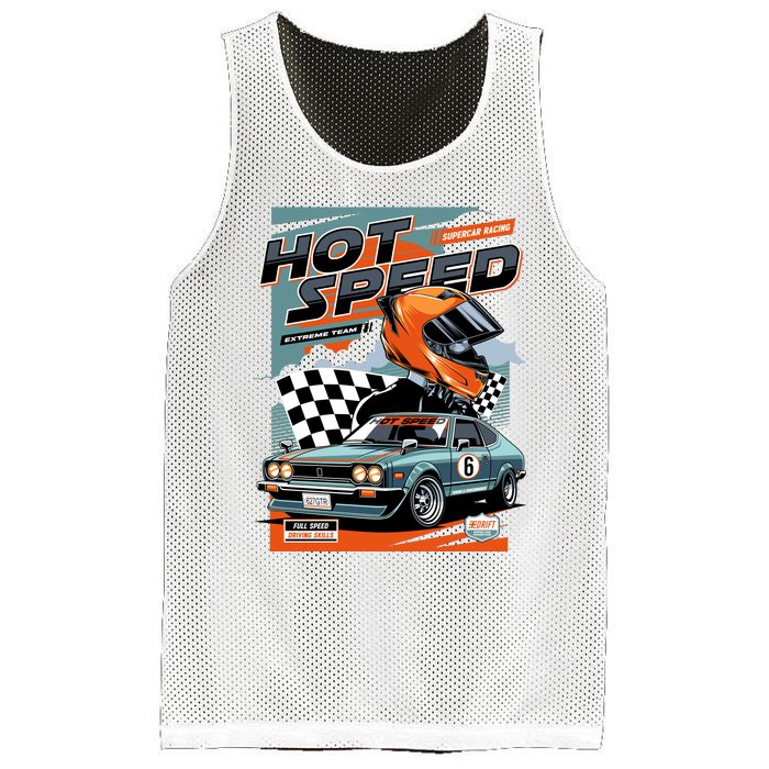 Hot Speed Super Car Racing Mesh Reversible Basketball Jersey Tank