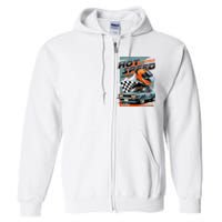 Hot Speed Super Car Racing Full Zip Hoodie