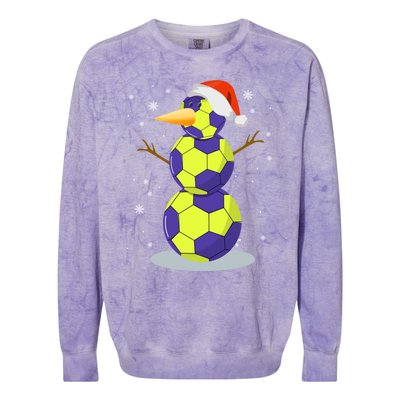 Hockey Snow Santa Hat Christmas Soccer Lover Gift Colorblast Crewneck Sweatshirt