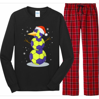 Hockey Snow Santa Hat Christmas Soccer Lover Gift Long Sleeve Pajama Set