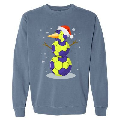 Hockey Snow Santa Hat Christmas Soccer Lover Gift Garment-Dyed Sweatshirt