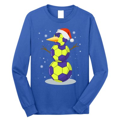 Hockey Snow Santa Hat Christmas Soccer Lover Gift Long Sleeve Shirt