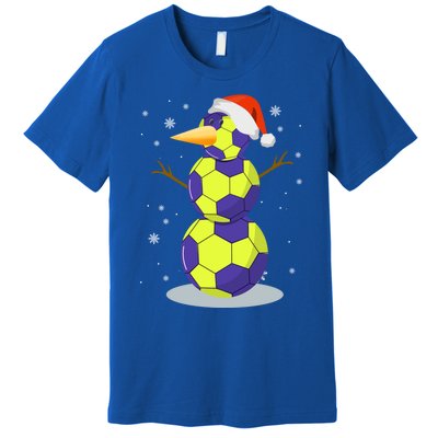 Hockey Snow Santa Hat Christmas Soccer Lover Gift Premium T-Shirt