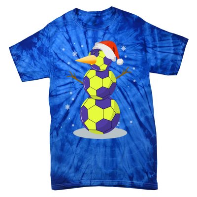 Hockey Snow Santa Hat Christmas Soccer Lover Gift Tie-Dye T-Shirt