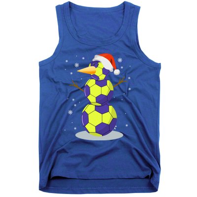 Hockey Snow Santa Hat Christmas Soccer Lover Gift Tank Top