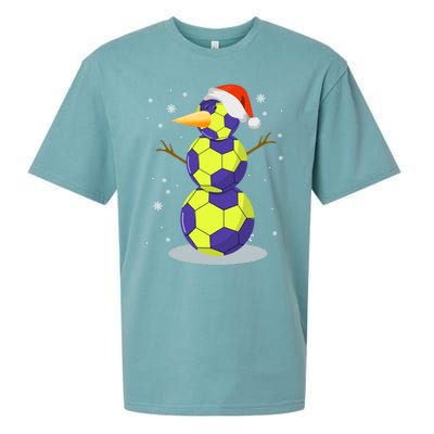 Hockey Snow Santa Hat Christmas Soccer Lover Gift Sueded Cloud Jersey T-Shirt