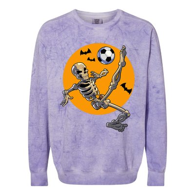 Halloween Soccer Skeleton Costume Colorblast Crewneck Sweatshirt