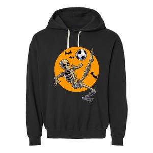 Halloween Soccer Skeleton Costume Garment-Dyed Fleece Hoodie