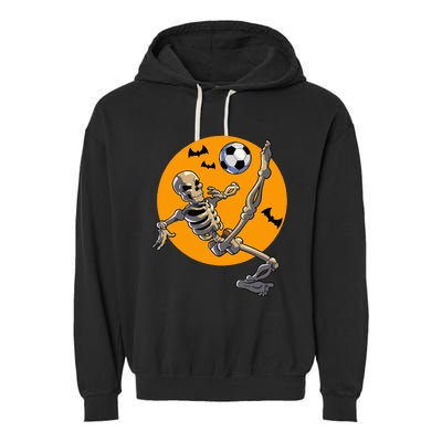 Halloween Soccer Skeleton Costume Garment-Dyed Fleece Hoodie