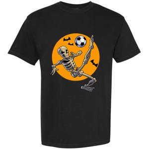 Halloween Soccer Skeleton Costume Garment-Dyed Heavyweight T-Shirt