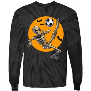 Halloween Soccer Skeleton Costume Tie-Dye Long Sleeve Shirt