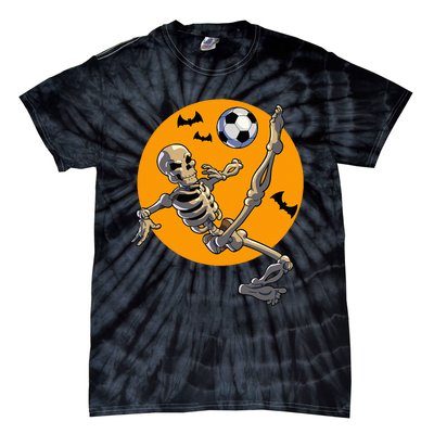 Halloween Soccer Skeleton Costume Tie-Dye T-Shirt