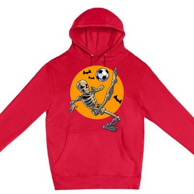 Halloween Soccer Skeleton Costume Premium Pullover Hoodie