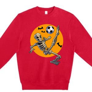 Halloween Soccer Skeleton Costume Premium Crewneck Sweatshirt