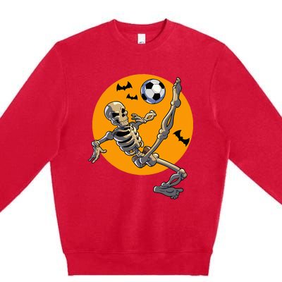 Halloween Soccer Skeleton Costume Premium Crewneck Sweatshirt