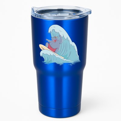 Hippo Surfing Surf Hippopotamus Wave Ocean Beach Gift Tumbler