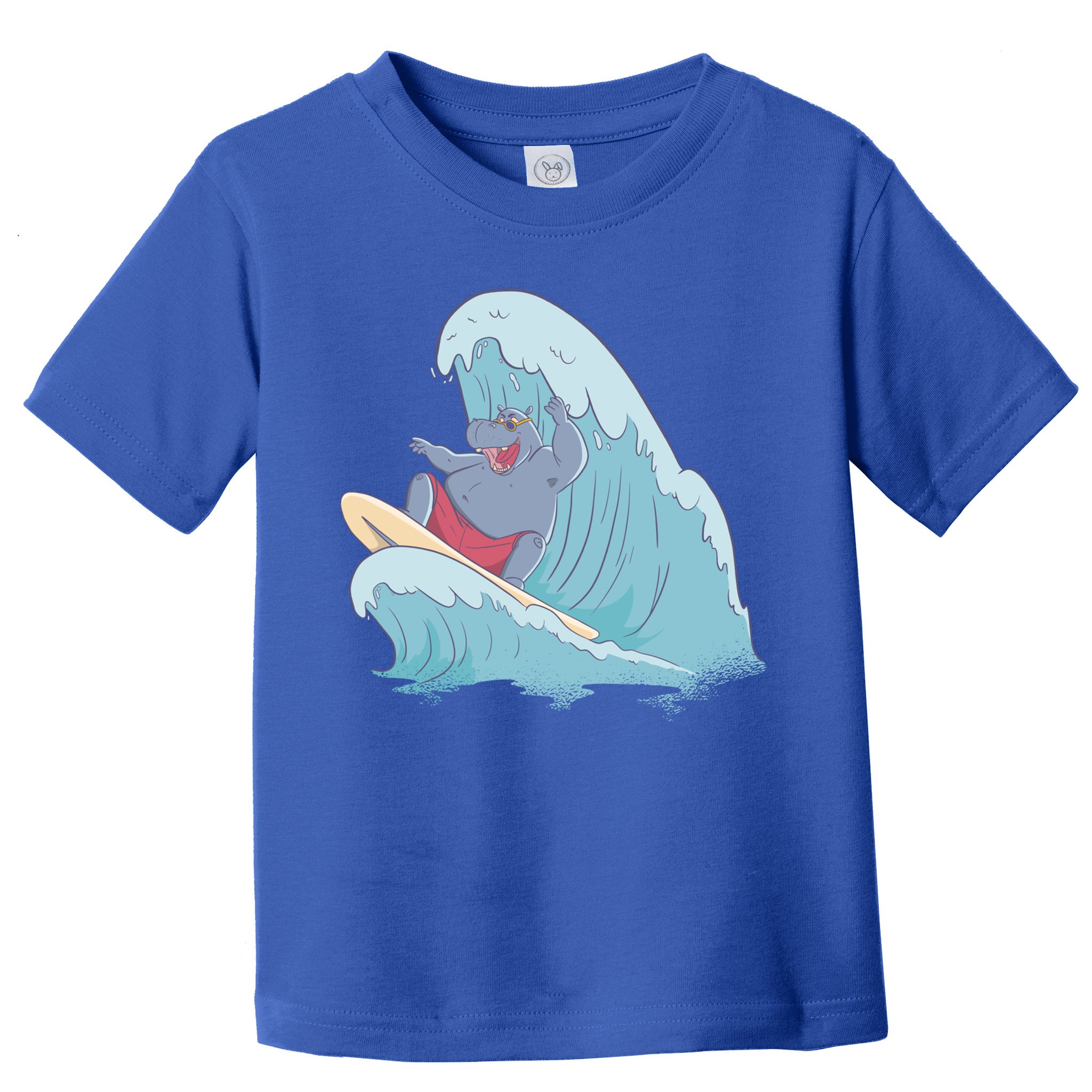 Hippo Surfing Surf Hippopotamus Wave Ocean Beach Gift Toddler T-Shirt