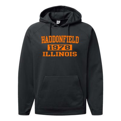 Halloween Spooky Scary Haddonfield Illinois Halloween 1978 Performance Fleece Hoodie