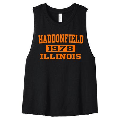 Halloween Spooky Scary Haddonfield Illinois Halloween 1978 Women's Racerback Cropped Tank