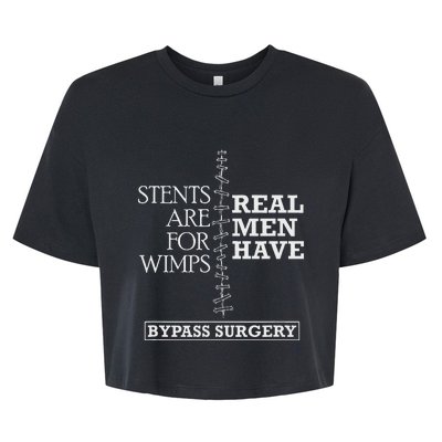 Heart Surgery Survivor After Surgery Recovery Men Bypass Bella+Canvas Jersey Crop Tee